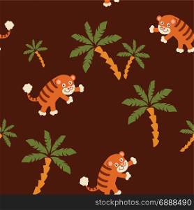 Vector image of a Tiger seamless pattern