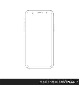 vector image of a touch phone on a white background
