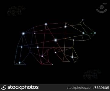 Vector image of an bear polygonal on black background