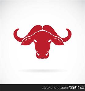 Vector image of an buffalo head on white background