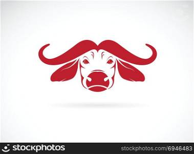 Vector image of an buffalo head on white background