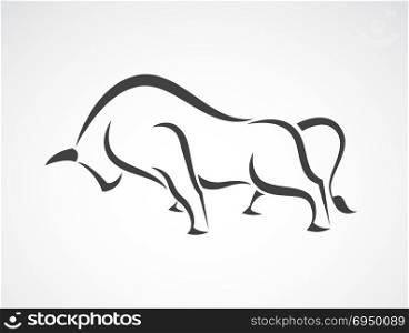 Vector image of an bull design on a white background