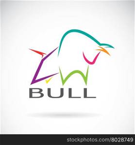Vector image of an bull design on a white background. Logo, Symbol