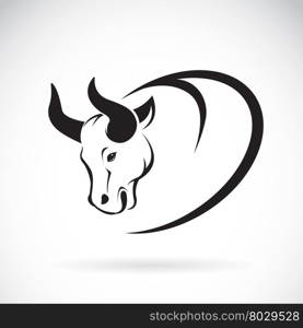 Vector image of an bull head design on a white background