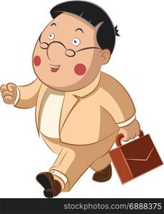 Vector image of an cartoon Happy businessman