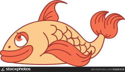 Vector image of an cartoon smiling fish