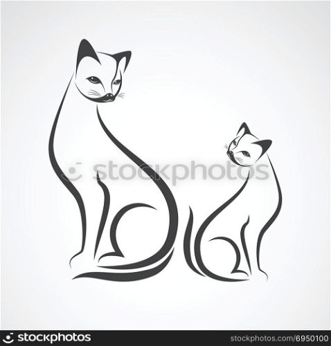 Vector image of an cat design on a white background