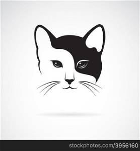 Vector image of an cat face design on white background.