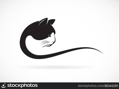 Vector image of an cat face design on white background, Vector cat head for your design