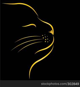 Vector image of an cat on black background