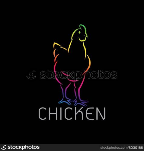 Vector image of an chicken design on black background.