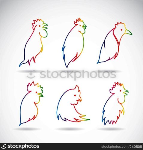 Vector image of an chicken head on white background