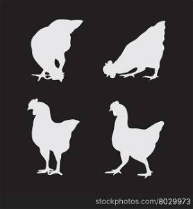 Vector image of an chicken on a black background.