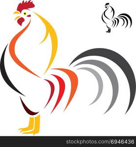 Vector image of an cock on white background