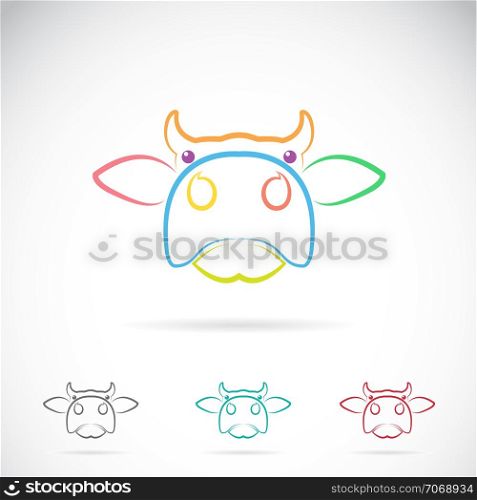 Vector image of an cow face on white background