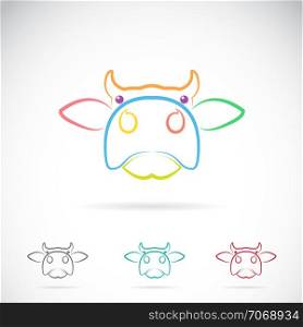 Vector image of an cow face on white background