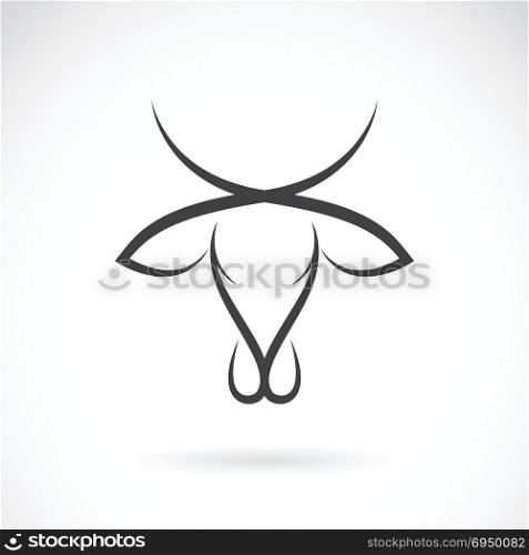 Vector image of an cow head design on white background
