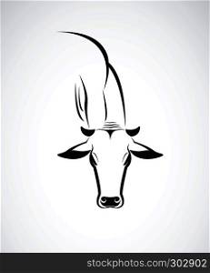 Vector image of an cow head on a white background