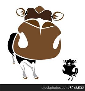 Vector image of an cow on a white background