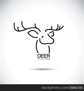 Vector image of an deer head design on a white background