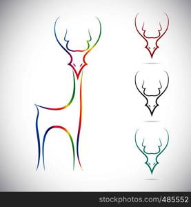 Vector image of an deer on white background