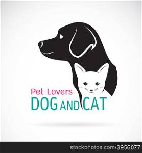 Vector image of an dog and cat design on a white background