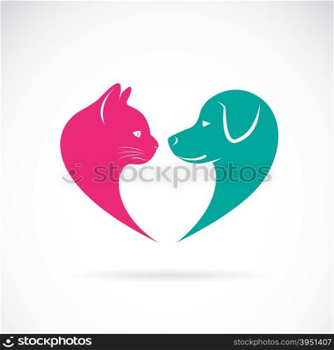 Vector image of an dog and cat on a white background
