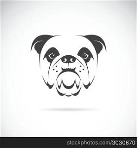 Vector image of an dog face (bulldog) . Vector image of an dog face (bulldog) on white background