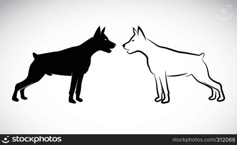 Vector image of an dog (Great Dane) on white background
