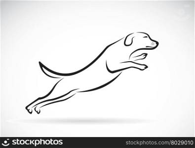 Vector image of an dog jumping on white background, Vector dog for your design.