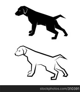 Vector image of an dog labrador on white background