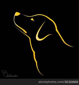 Vector image of an dog labrador . Vector image of an dog labrador on black background