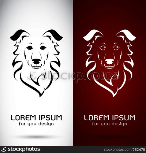 Vector image of an dog on white background and red background, Logo, Symbol