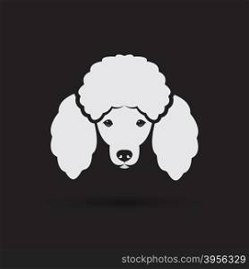 Vector image of an dog poodle face on a black background