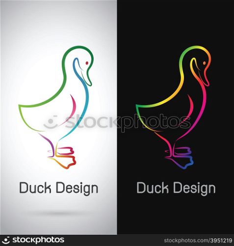 Vector image of an duck design on white background and black background, Logo, Symbol