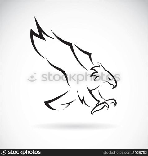 Vector image of an eagle design on white background