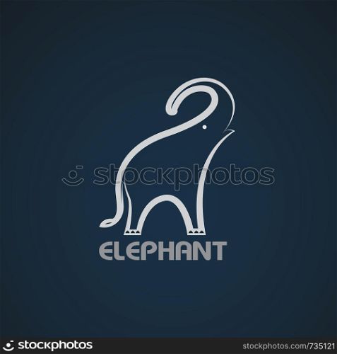 Vector image of an elephant design on a blue background