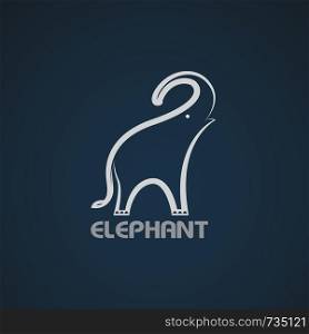 Vector image of an elephant design on a blue background