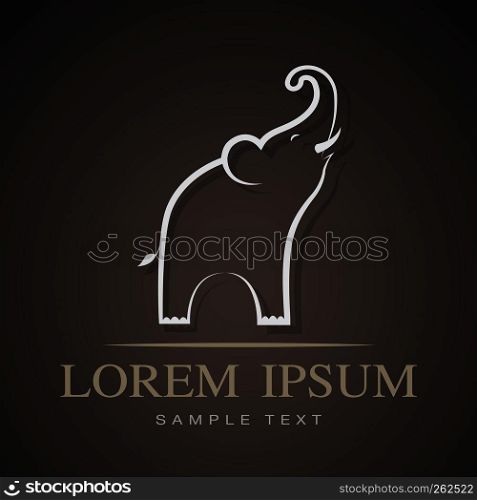 Vector image of an elephant design on brown background