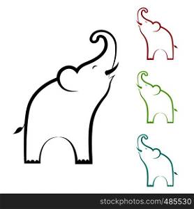 Vector image of an elephant design on white background