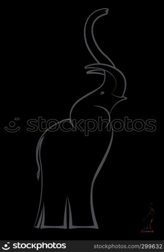 Vector image of an elephant on black background