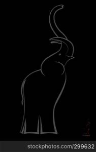 Vector image of an elephant on black background