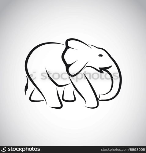 Vector image of an elephant on white background