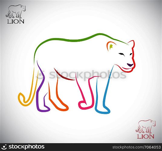 Vector image of an female lion on white background