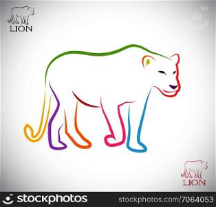 Vector image of an female lion on white background