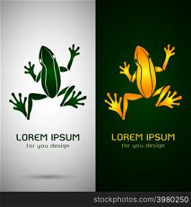 Vector image of an frog design on white background and green background, Logo, Symbol