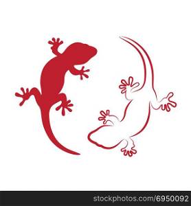 Vector image of an gecko on white background