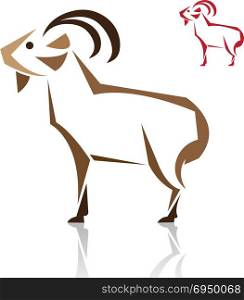 Vector image of an goat on white background