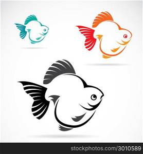 Vector image of an goldfish on white background