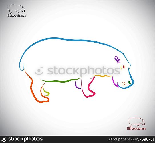 Vector image of an hippopotamus on white background